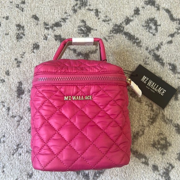 MZ Wallace Handbags - MZ Wallace Pink Zinnia Vanity Cosmetic Beauty Bag Puffy Puffer travel